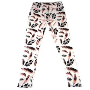 Leggings Depot Plus Size Feather Print High Waisted Athletic Leggings
